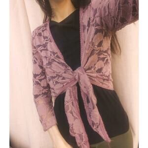 Purple Fairycore Lace Wrap Top